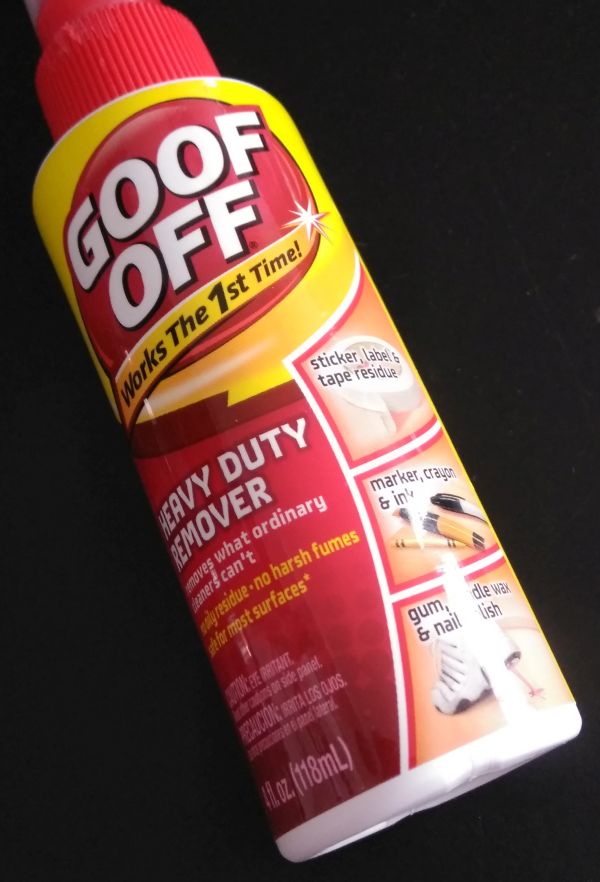 Goof Off adhesive remover