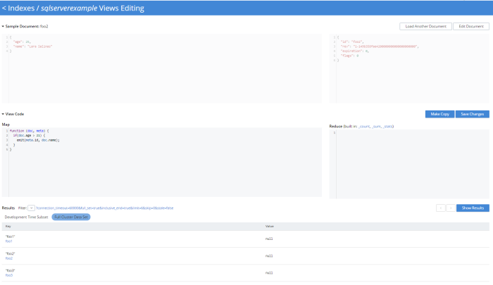 Editing a Map/Reduce view in Couchbase