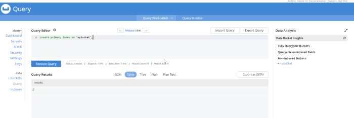 Couchbase Server Query Workbench