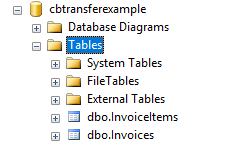 Relational tables example